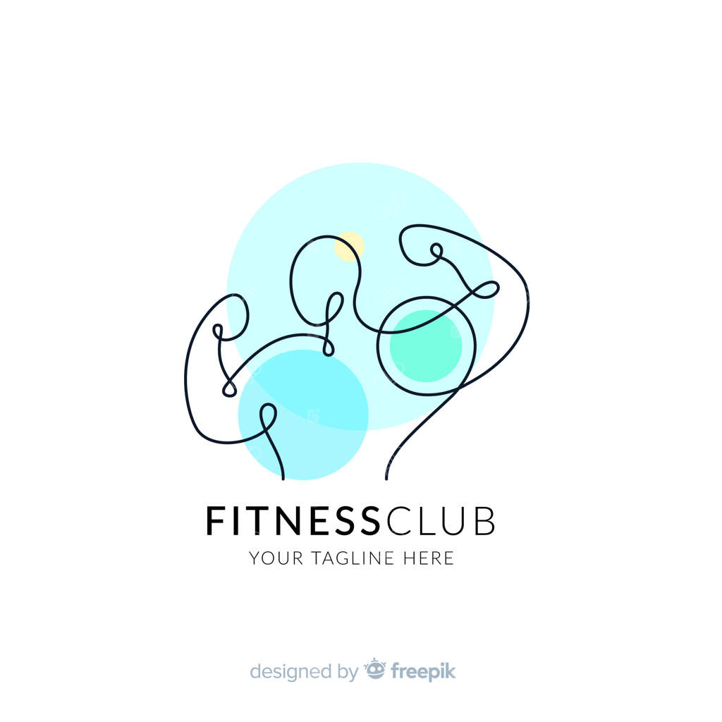 قالب لوگوی تناسب اندام با اشکال انتزاعی