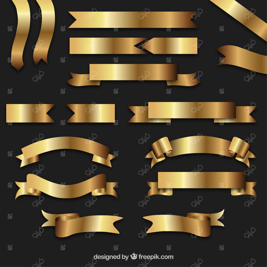 روبان‌های رترو طلایی