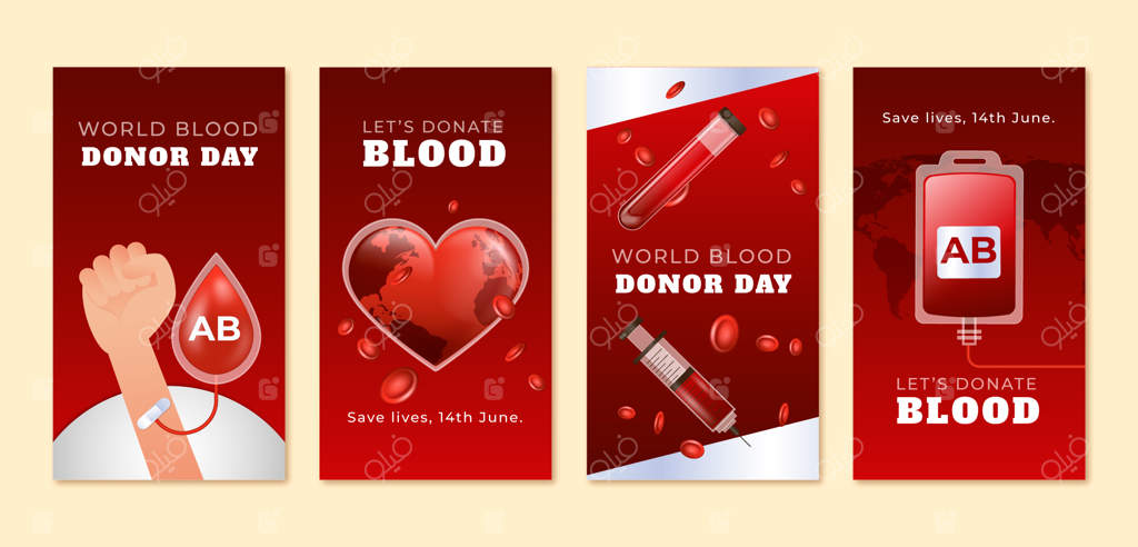 مجموعه استوری‌های اینستاگرام برای روز جهانی اهدای خون