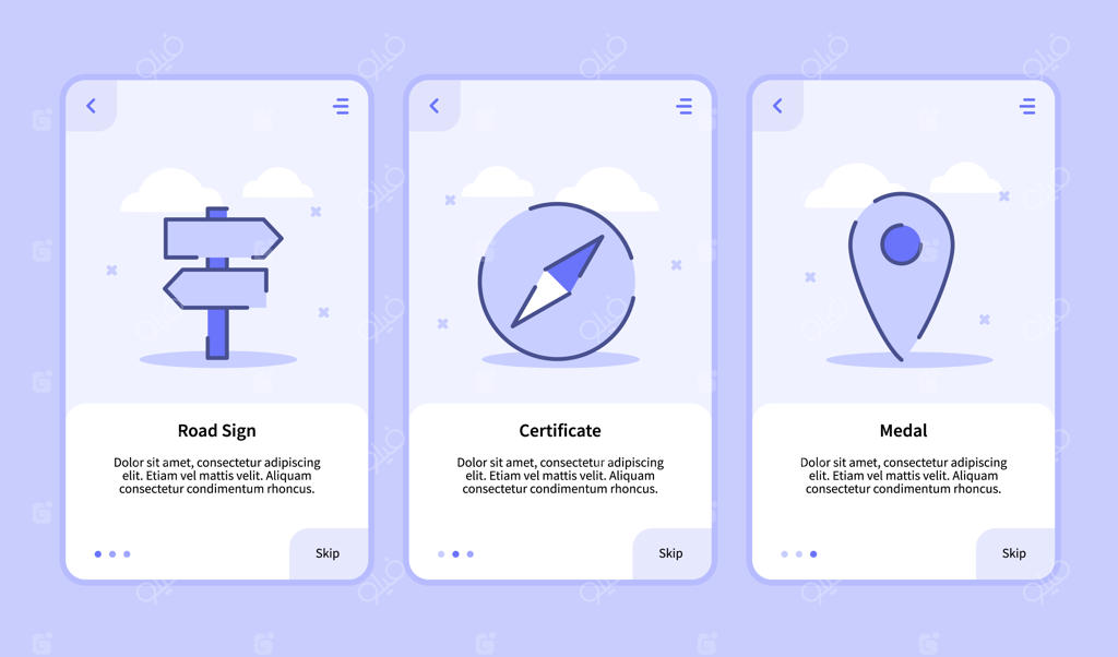 صفحه قالب طراحی رابط کاربری برای ورود به اپلیکیشن‌های موبایل