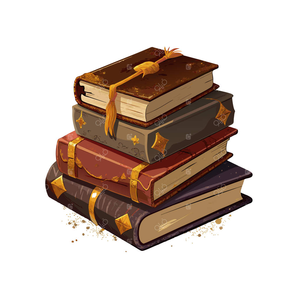 طرح مفهومی برداری از توده‌ای از کتاب‌ها