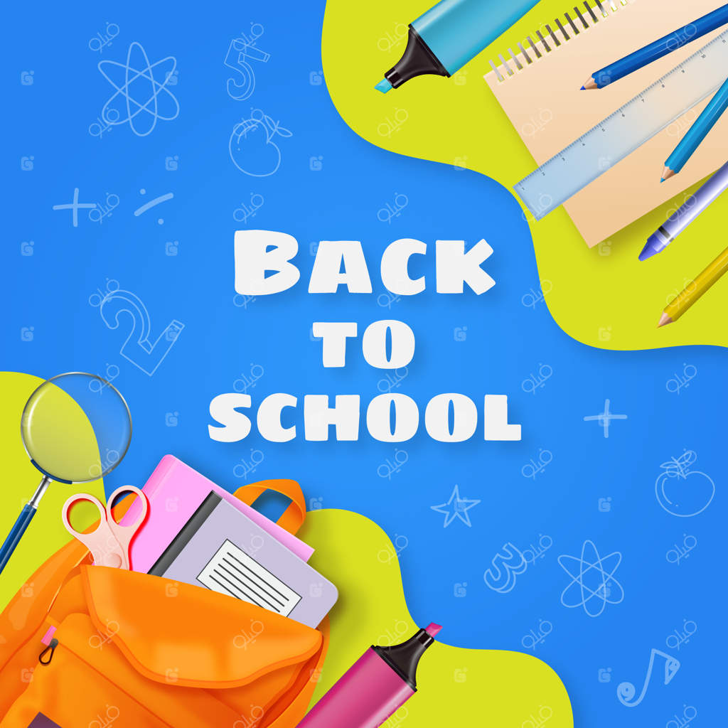 پس‌زمینه واقعی بازگشت به مدرسه با لوازم التحریر