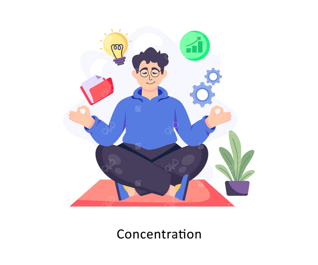 تصاویر وکتور طراحی به سبک تخت با موضوع تمرکز