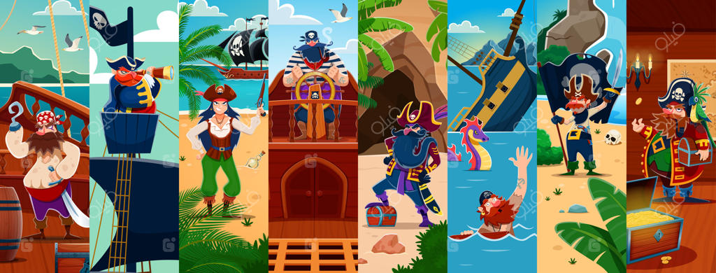 ست کالک شخصیت‌های کارتونی دزدان دریایی و کورسیرها