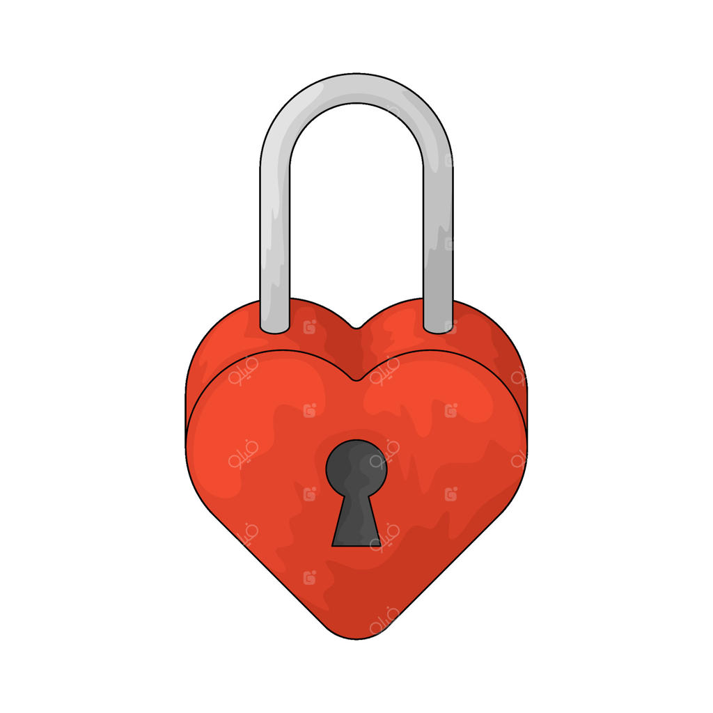 تصویر قفل قلبی شکل