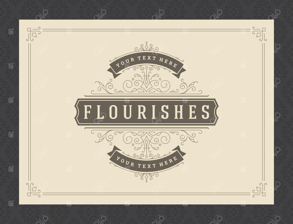 قالب طراحی کارت تبریک کلاسیک با قاب و تزئینات قدیمی