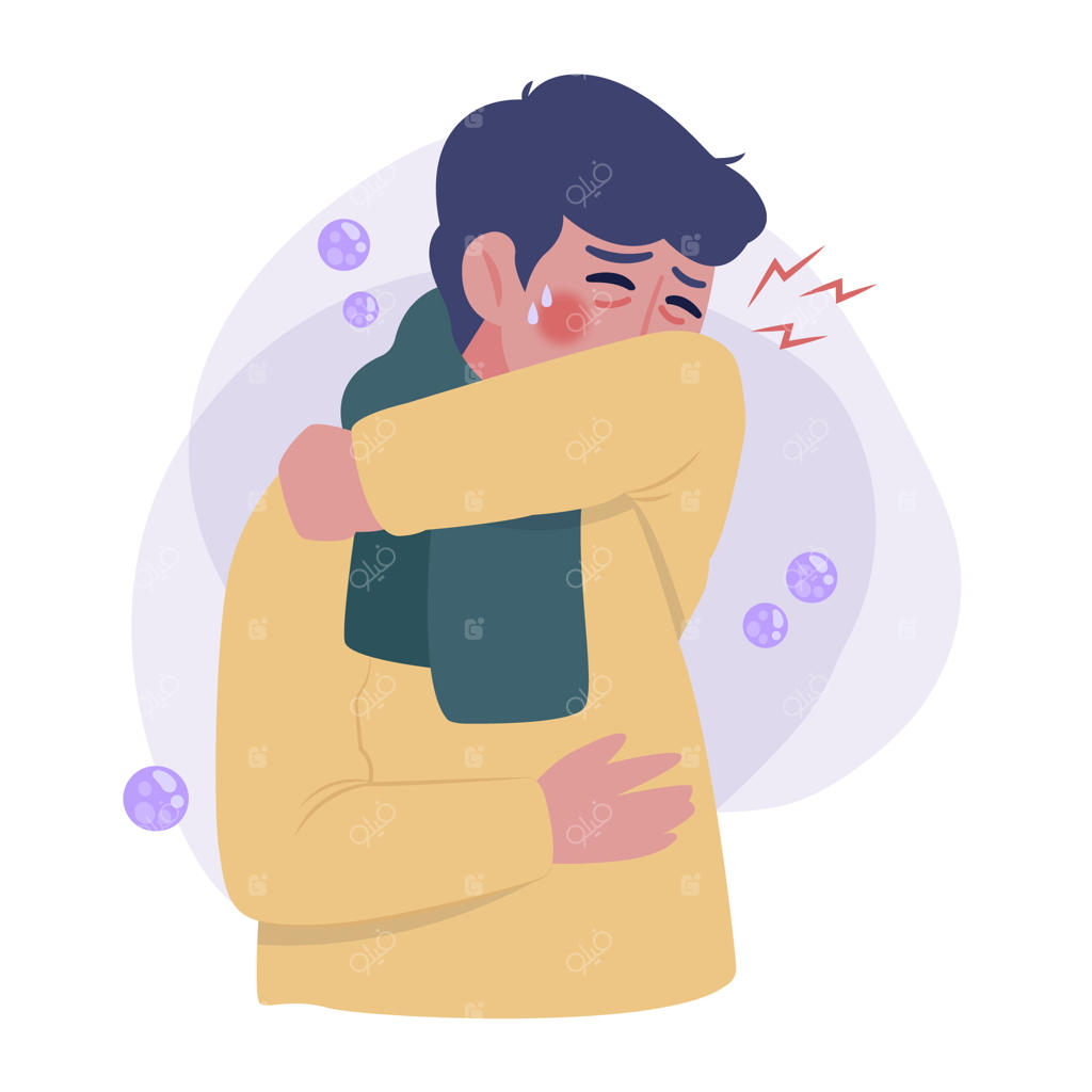 فردی که سرفه می‌کند