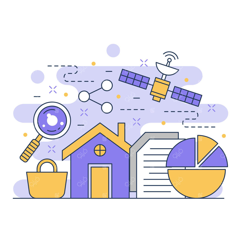 تصویرسازی طراحی وبسایت با مفهوم اینترنت و شبکه - شماره ۱