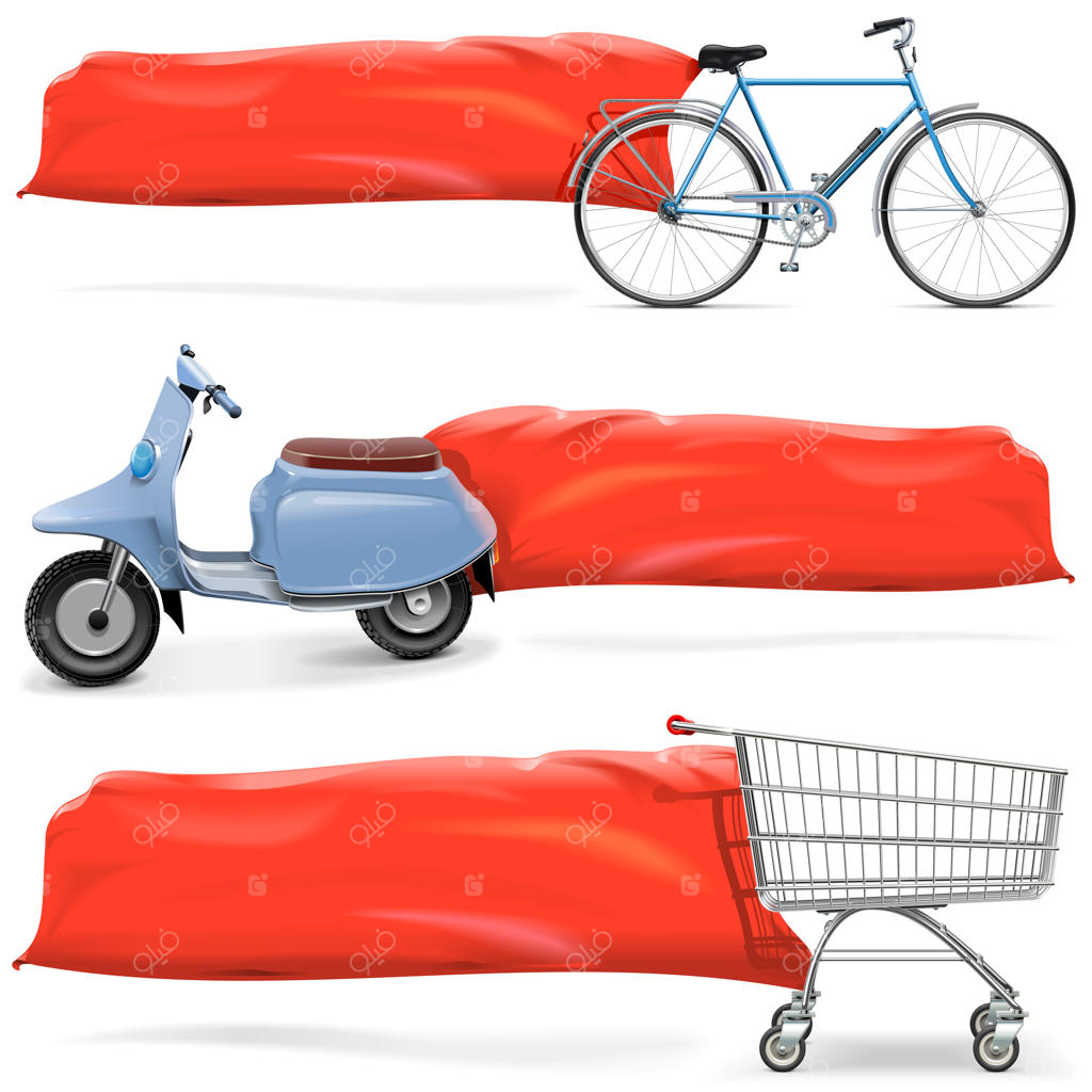 حمل‌ونقل با بنر بر روی زمینه سفید