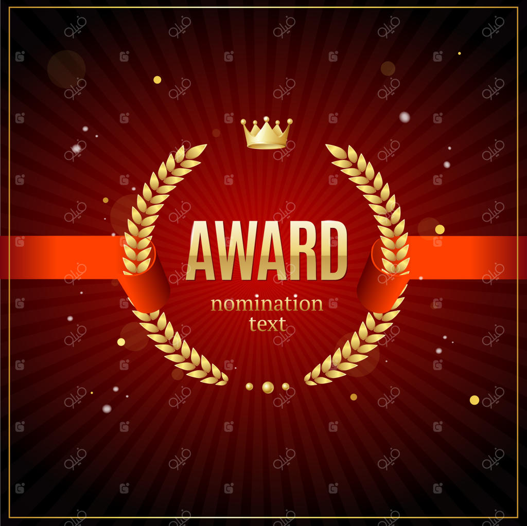 کانسپت جایزه تاج برگ سه‌بعدی واقعی و دقیق - پوستر تبلیغاتی کارت وکتور