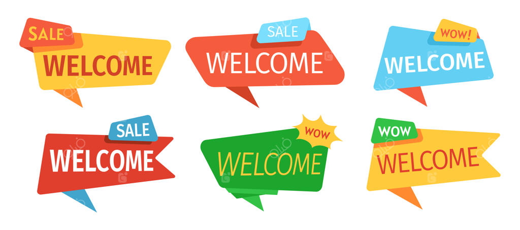 قالب بنر خوش‌آمدگویی: پیشنهاد تبلیغاتی ویژه تخفیف و فروش با پس‌زمینه‌ای جذاب