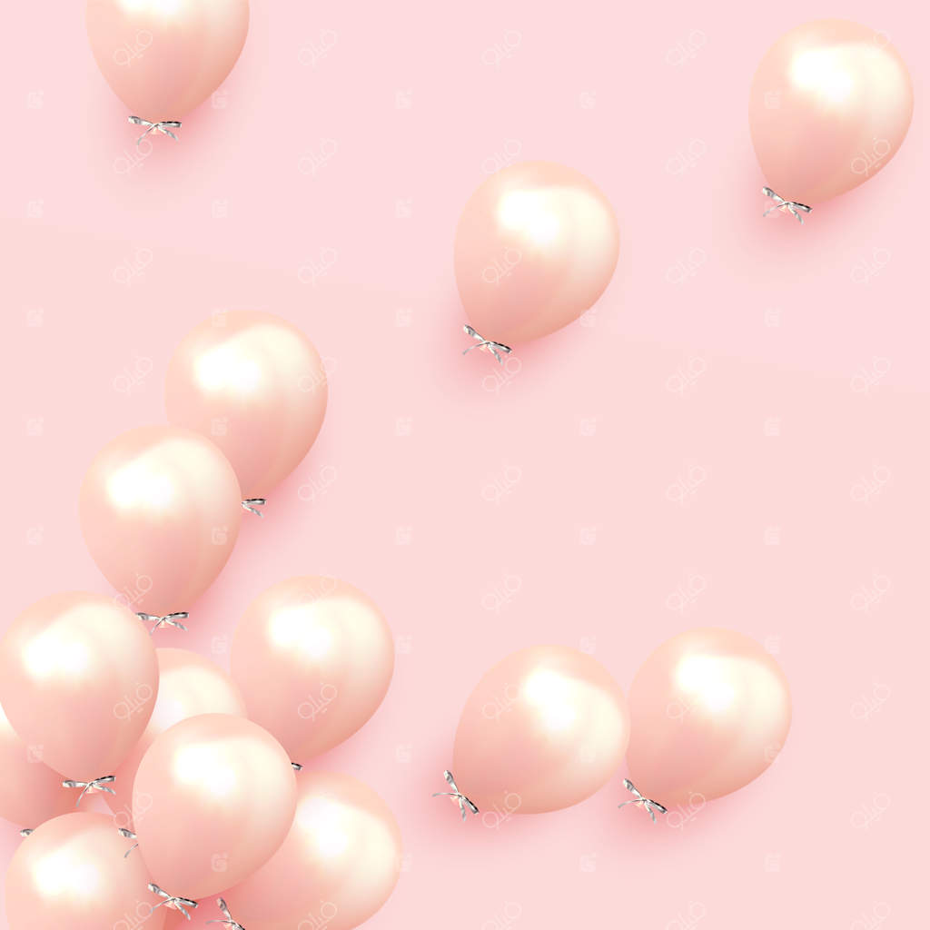 پس‌زمینه بادکنک‌ها. بنر جشن با بادکنک‌های هلیومی. قالبی شاد برای تولد و سالگرد. اشیاء تزیینی واقعی برای پوستر. تصویرسازی وکتور