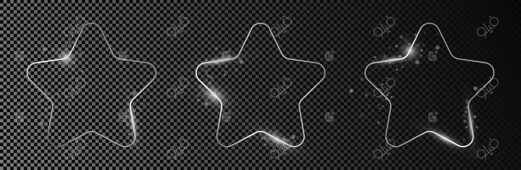 سه قاب ستاره‌ای شکل براق نقره‌ای