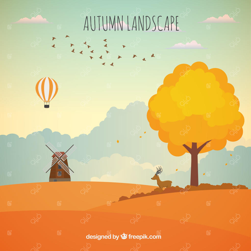 پس‌زمینه‌ای الهام‌بخش از منظره پاییزی