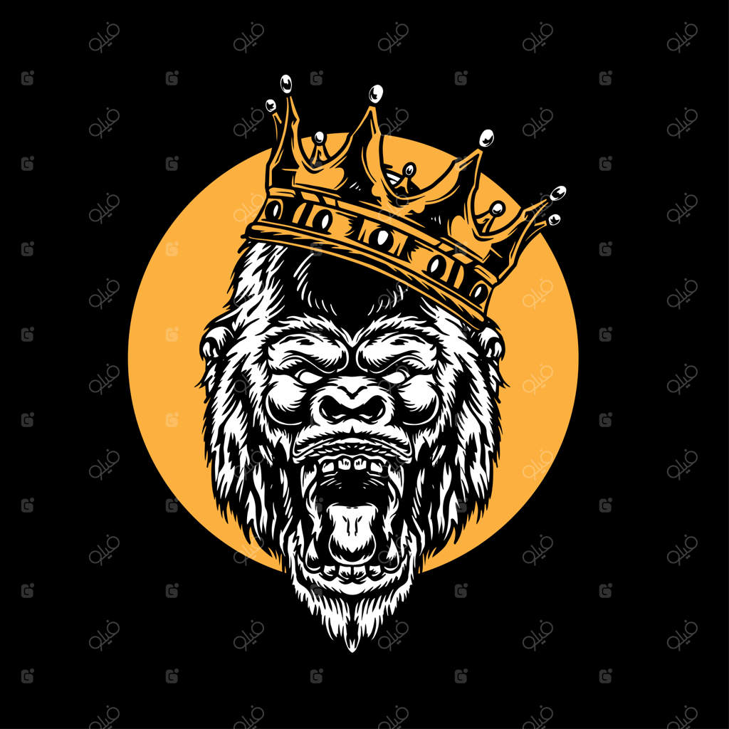 تصویر برداری گوریل با تاج طلایی