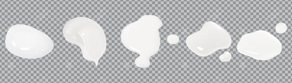 مجموعه نمونه ژل آب روی پس‌زمینه شفاف وکتور