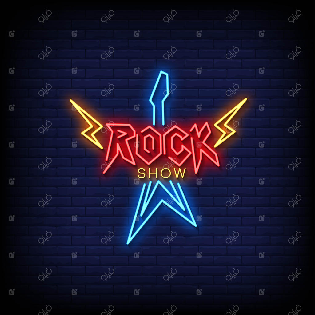 لوگوهای نئونی کنسرت راک