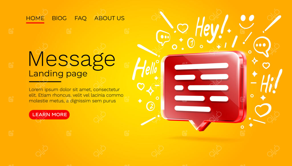 پیام با نمادهای مختلف برای ارتباط افراد - وکتور چت