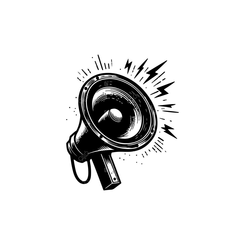 وکتور طرح دستی و ضد نور بلندگو