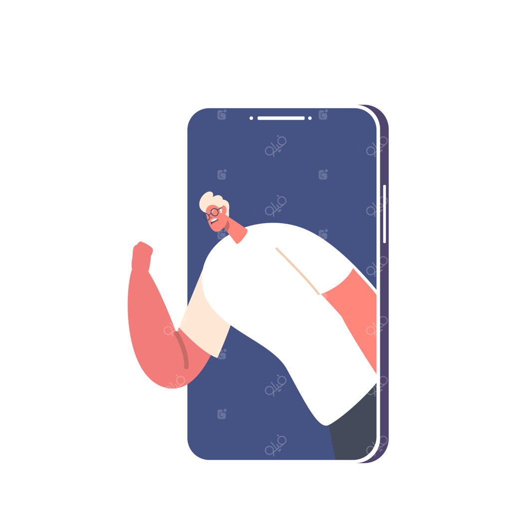 آزار و اذیت اینترنتی: مفهوم قلدری سایبری و سوءاستفاده در شبکه‌های آنلاین توسط فردی عصبی و مهاجم از طریق صفحه‌نمایش گوشی هوشمند