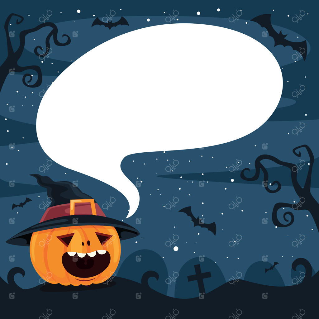 طرح هالووین با شخصیت کارتونی