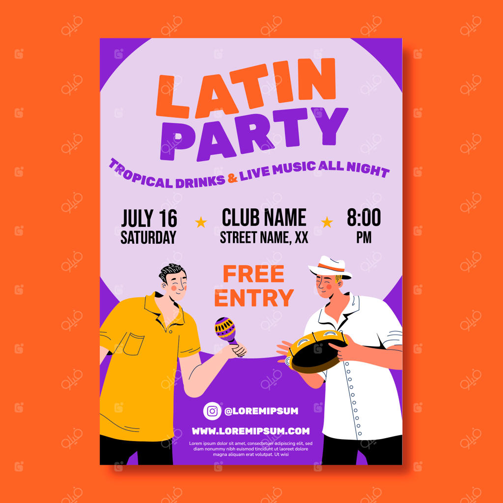 پوستر موسیقی با طراحی تخت