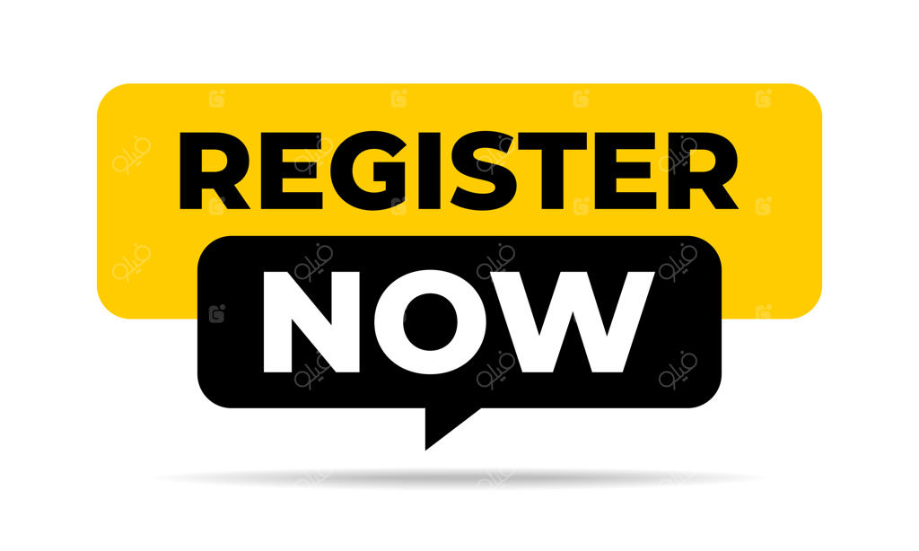 قالب وکتور مدرن ثبت‌نام با حباب گفت‌وگو و روبان، مناسب برای آیکون، لوگو و طراحی وب