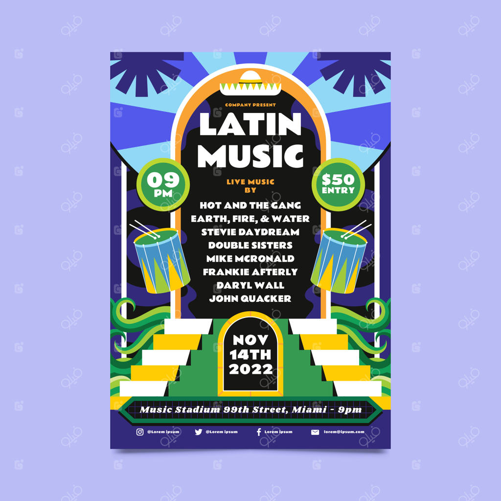 طراحی قالب موسیقی با سبک فلت