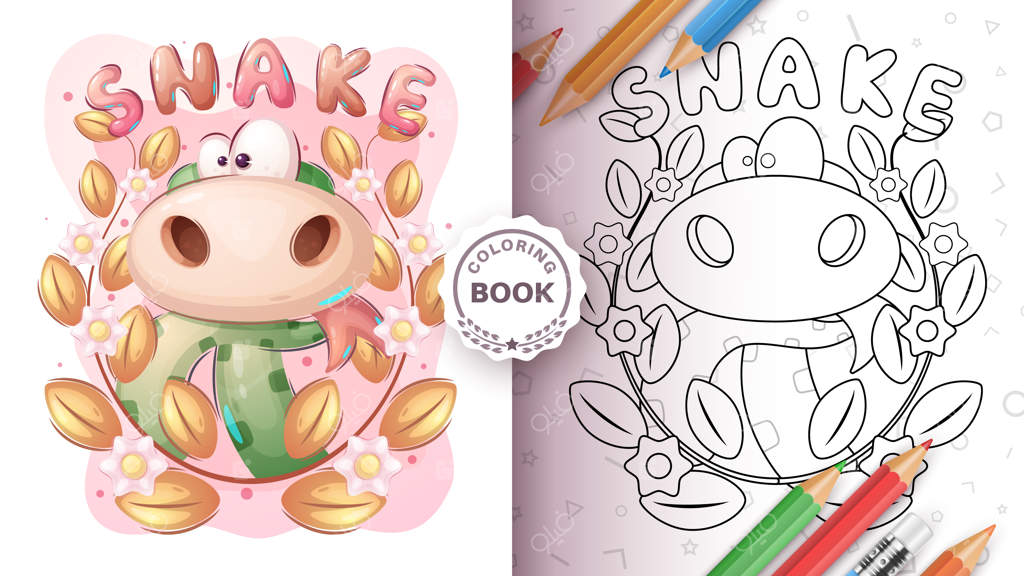 صفحه رنگ‌آمیزی شخصیت کارتونی مار بامزه