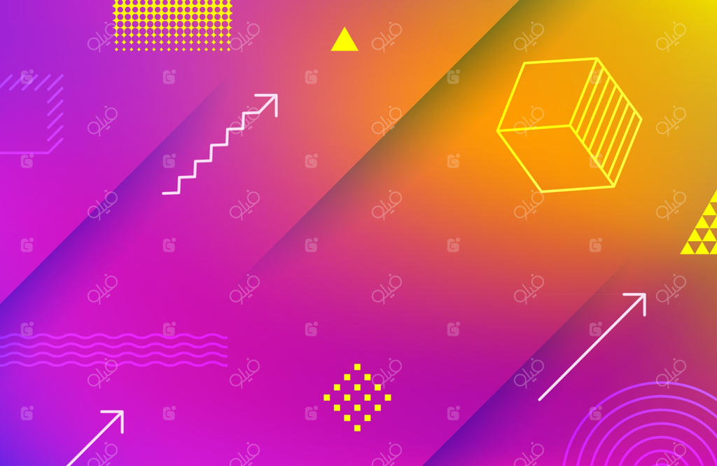 پس‌زمینه هندسی انتزاعی و زنده با المان‌های هندسی