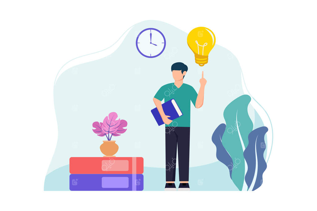 تصویرسازی به سبک فلت برای روز جهانی کتاب