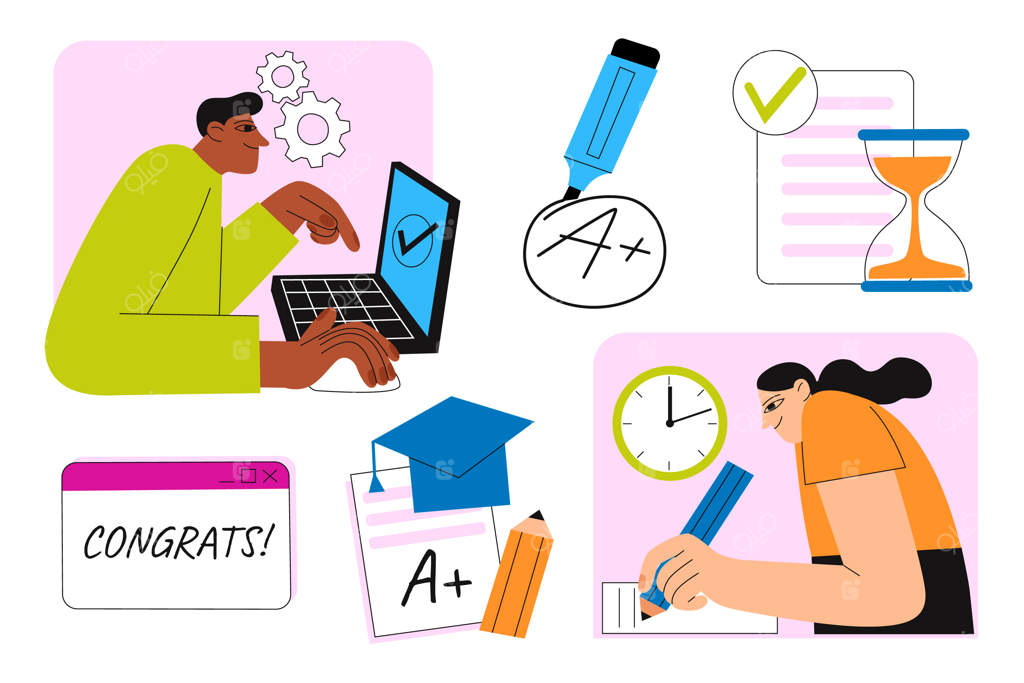 مجموعه برچسب‌های دستی مدرسه