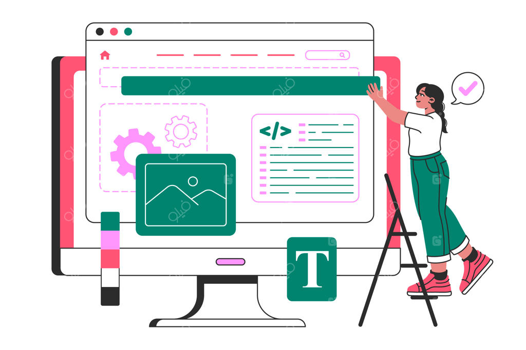 تصویرسازی مفهومی راه‌اندازی وب‌سایت