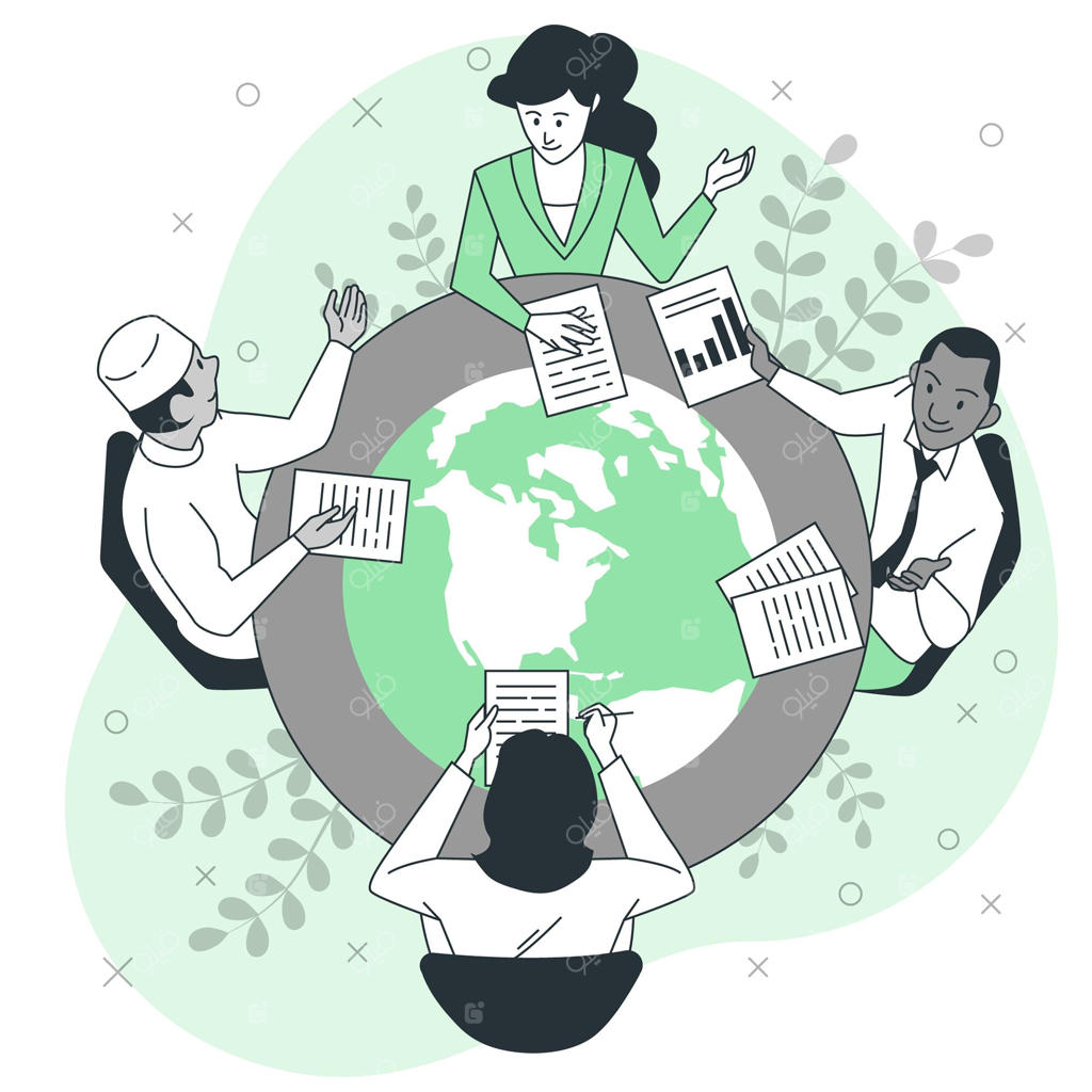 تصویرسازی مفهوم همکاری بین‌المللی