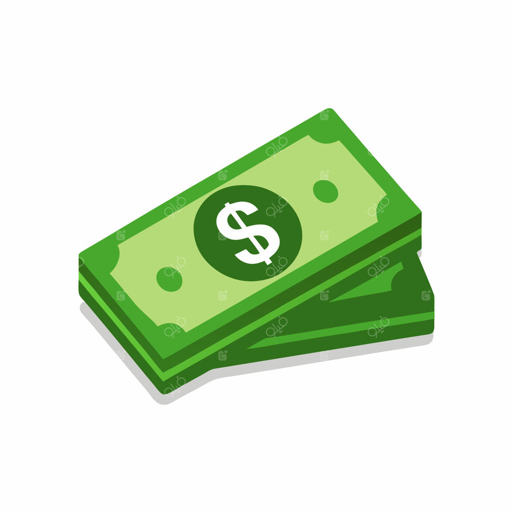 اسکناس‌های دلار در پس‌زمینه سفید