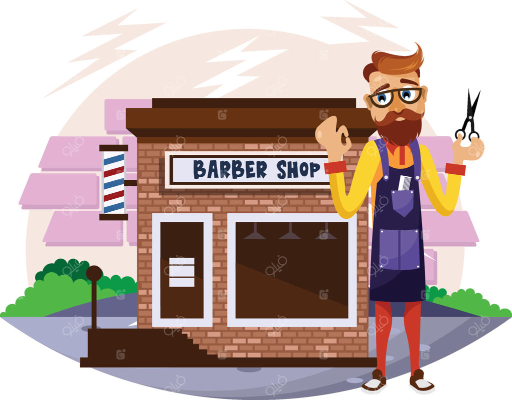 تصویرسازی وکتور آرایشگر مرد