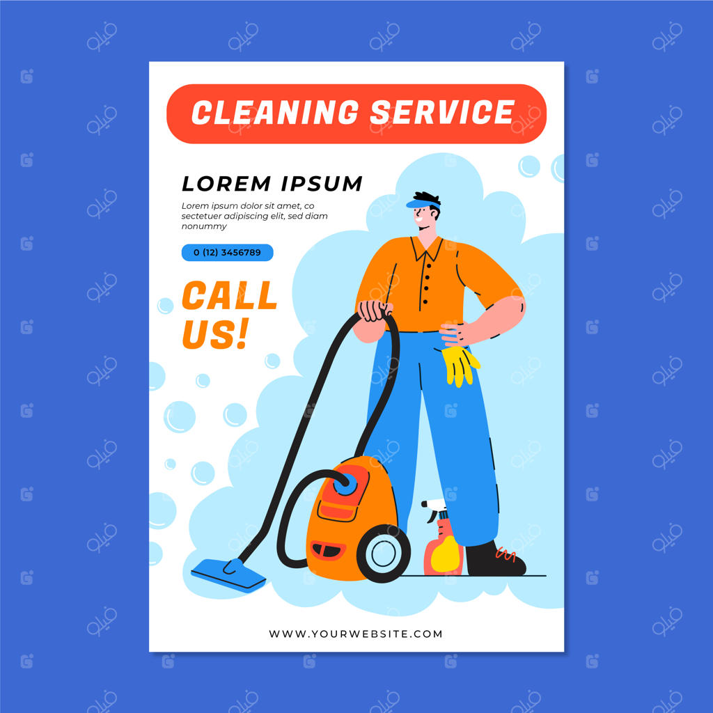 طرح قالب پوستر خدمات نظافت