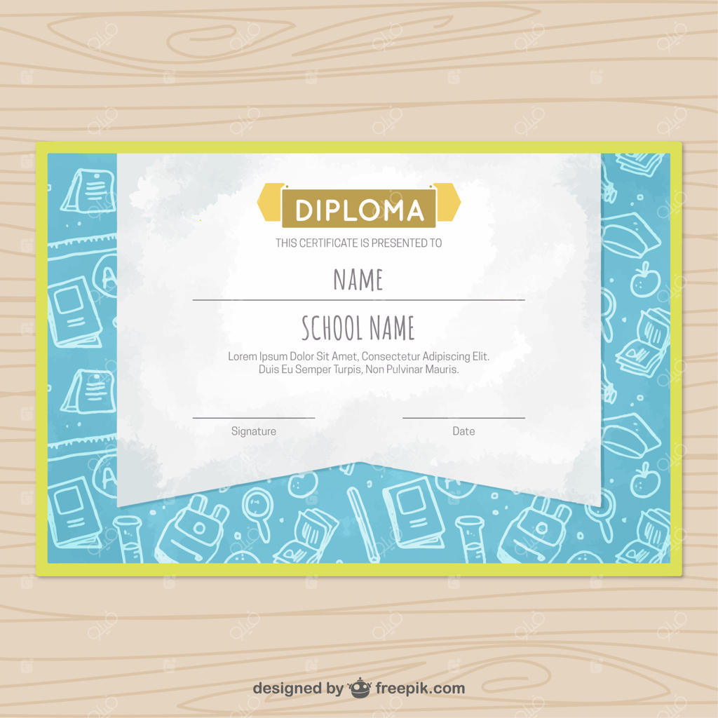 مدرک فارغ‌التحصیلی به همراه لوازم مدرسه