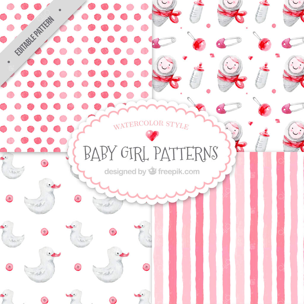 مجموعه طرح‌های آبرنگی زیبا برای نوزادان