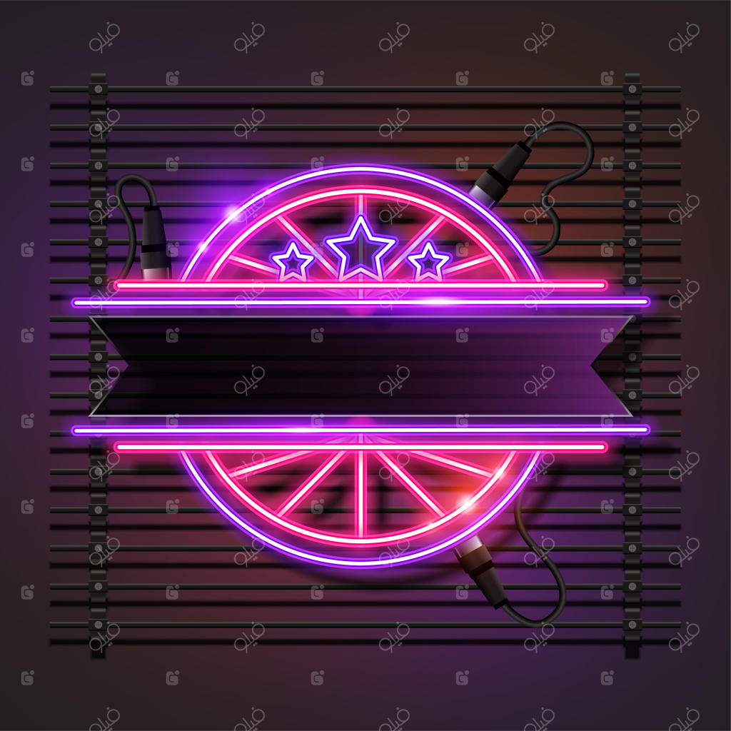 قاب نئون انتزاعی - رترو