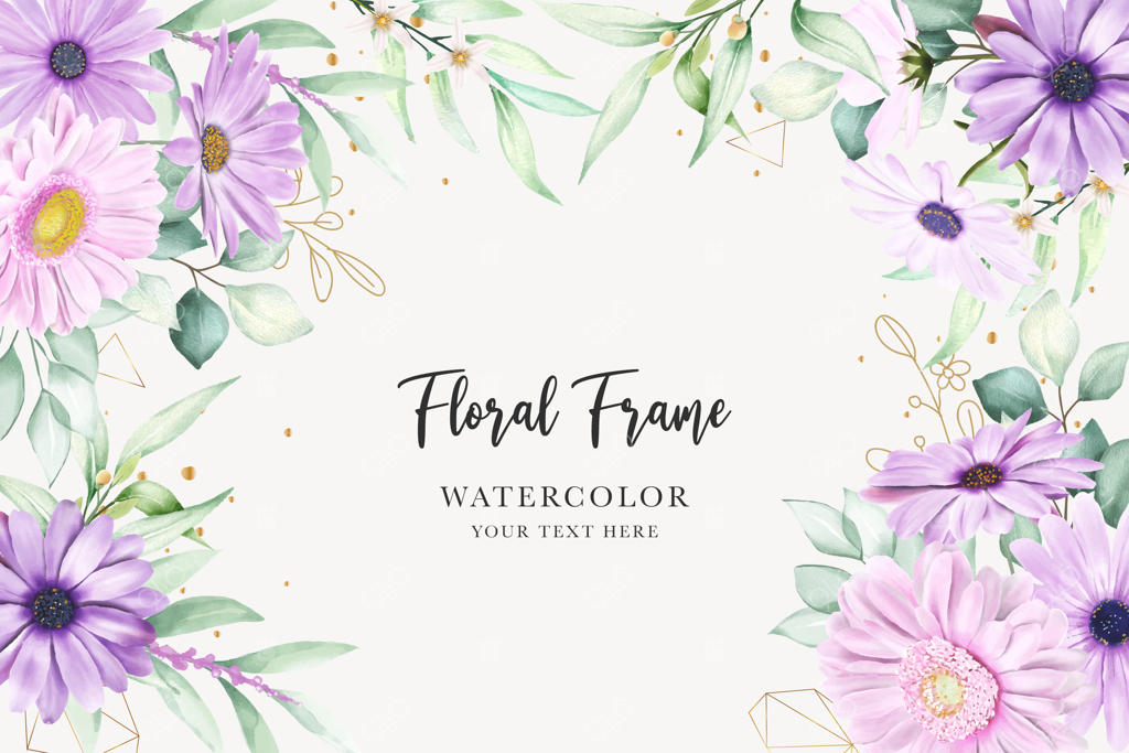 پس‌زمینه قاب گل‌های صورتی