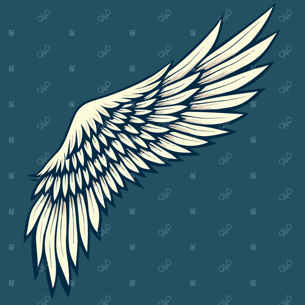 تصویر بال سفید با نوشته Wings