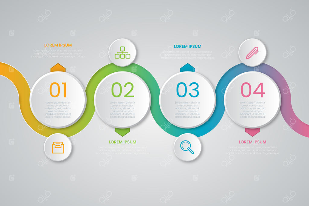 قالب اینفوگرافیک برنامه‌ریزی تحلیلی کسب‌وکار با استفاده از گرادینت زمان‌بندی شده