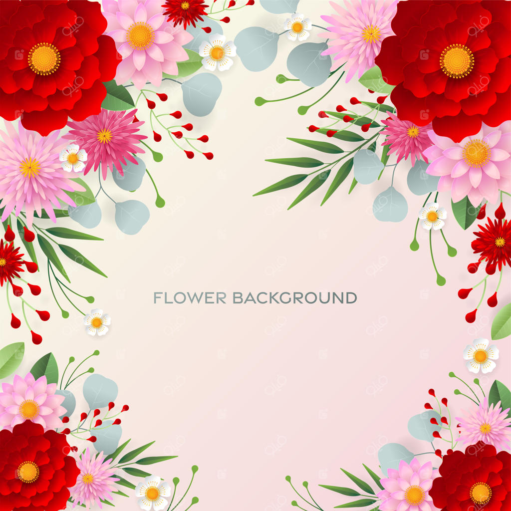 زمینه کاغذی گل‌ها