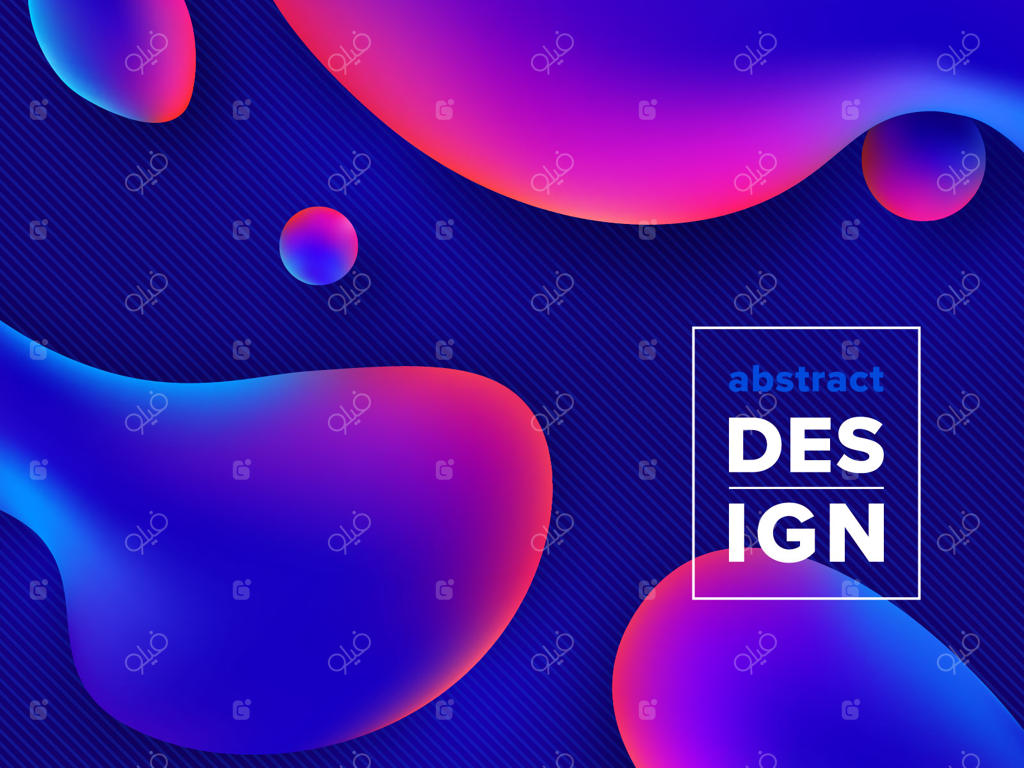 پس‌زمینه وکتور با اشکال گرادیان مایع رنگارنگ