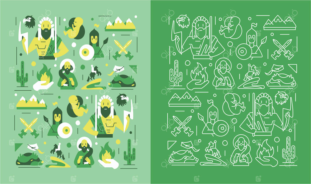 تصویری سبز و سفید از یک مرد و زن با یک تابلو