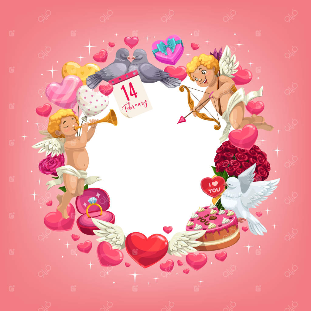 قاب عشق ولنتاین: قلب‌ها و هدایا