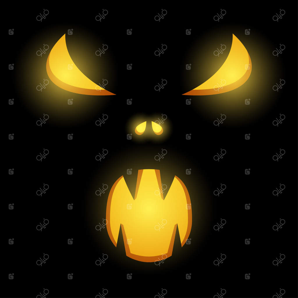 تصویر وکتور صورت کدوی هالووین