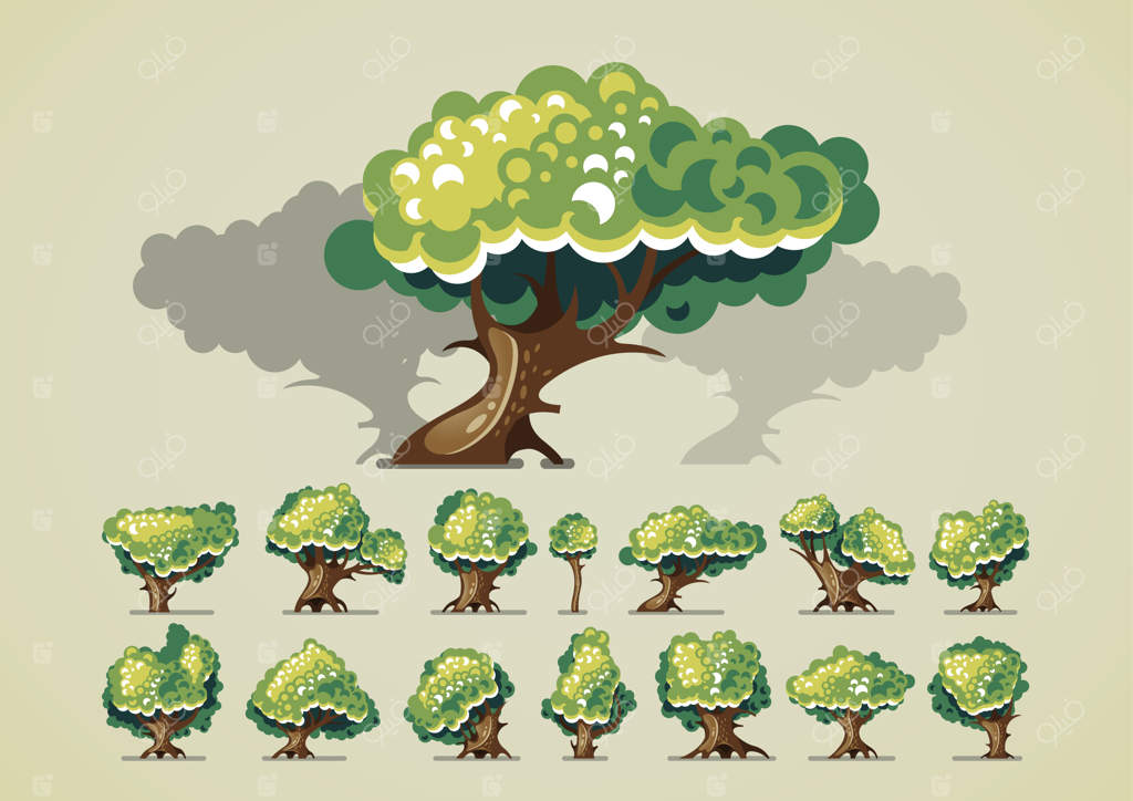 مجموعه‌ای از درختان پس از باران برای بازی‌های ویدیویی