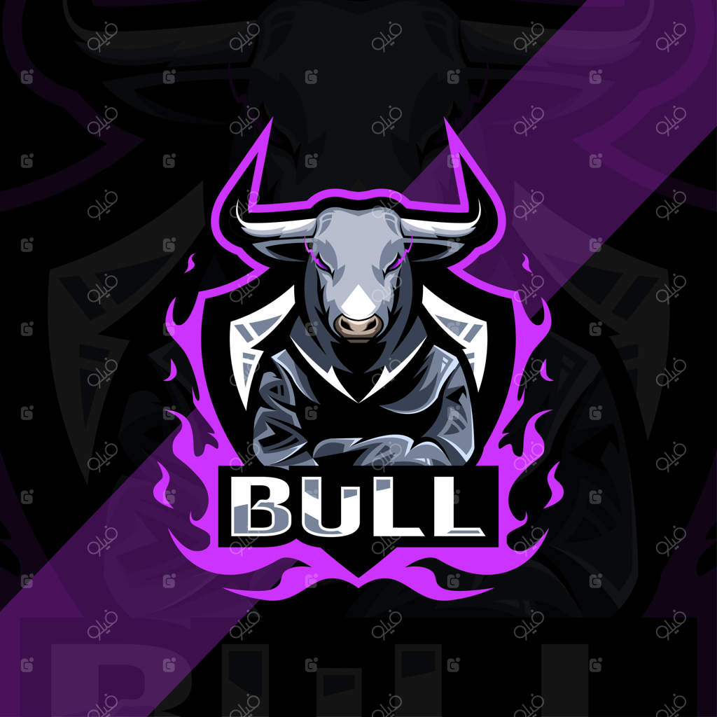 طرح لوگوی نمادین گاو برای ورزش‌های الکترونیکی